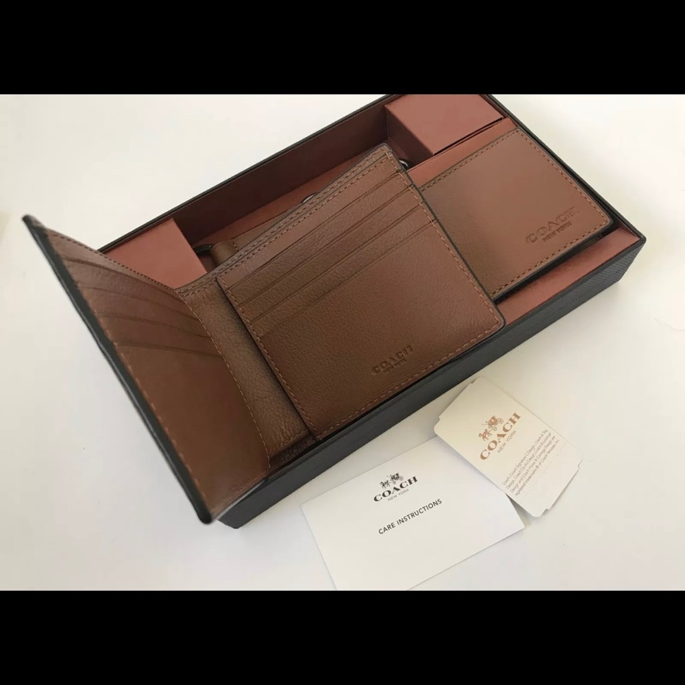 Compact ID Leather Wallet Gift set w/Key F64118 - Picture 4 of 8